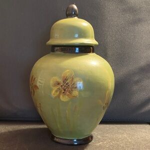 Floral Green Ceramic Vase